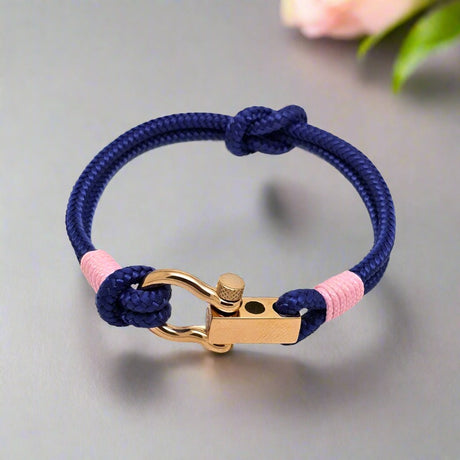 ROYAL 3mm nautical clasp bracelet blue baby pink