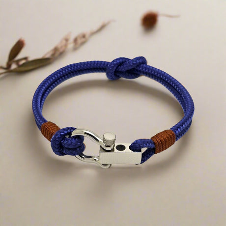 ROYAL 3mm nautical clasp bracelet blue brown