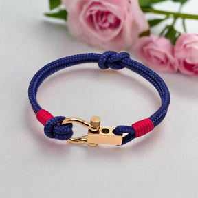 ROYAL 3mm nautical clasp bracelet blue fuchsia