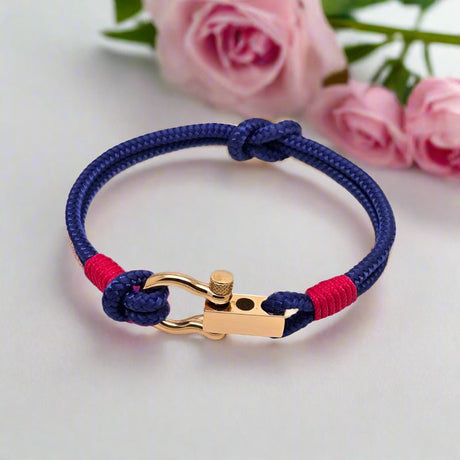 ROYAL 3mm nautical clasp bracelet blue fuchsia