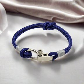 ROYAL 3mm nautical clasp bracelet blue grey