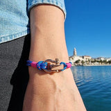 ROYAL 3mm nautical clasp bracelet blue pink