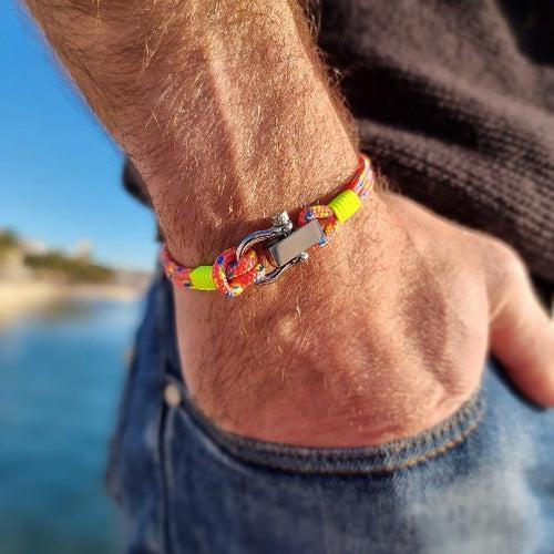ROYAL 3mm nautical clasp bracelet coral yellow