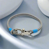 ROYAL 3mm nautical clasp bracelet grey baby blue