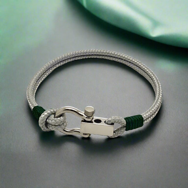ROYAL 3mm nautical clasp bracelet grey dark green