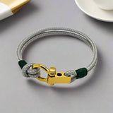 ROYAL 3mm nautical clasp bracelet grey dark green