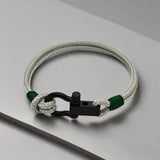 ROYAL 3mm nautical clasp bracelet grey dark green