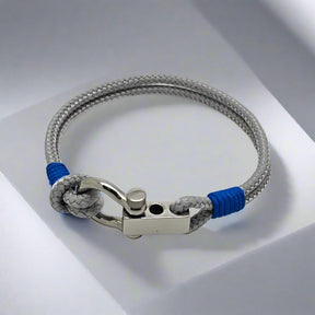 ROYAL 3mm nautical clasp bracelet grey electric blue