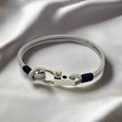 ROYAL 3mm nautical clasp bracelet grey navy blue