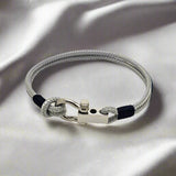 ROYAL 3mm nautical clasp bracelet grey navy blue