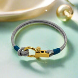 ROYAL 3mm nautical clasp bracelet grey teal