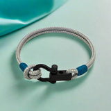 ROYAL 3mm nautical clasp bracelet grey teal