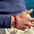 ROYAL 3mm nautical clasp bracelet red mix black