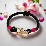 ROYAL mini shackle bracelet black fuchsia