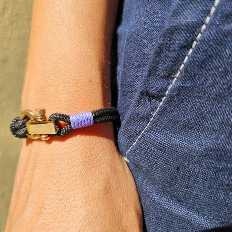 ROYAL mini shackle bracelet black lavender purple