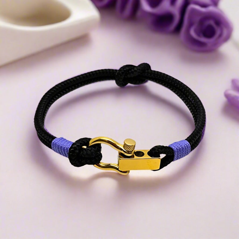 ROYAL mini shackle bracelet black lavender purple