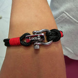 ROYAL mini shackle bracelet black red