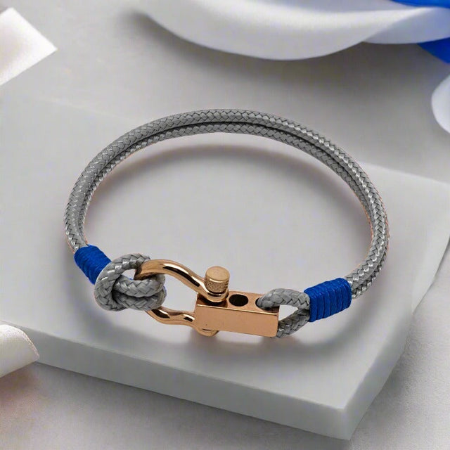 ROYAL mini shackle bracelet grey electric blue