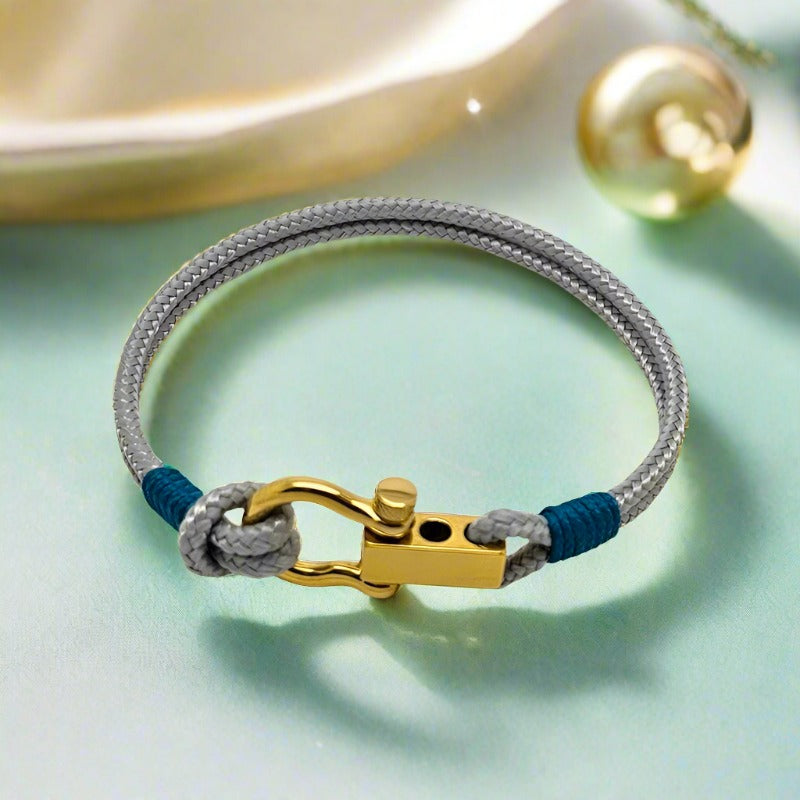 ROYAL mini shackle bracelet grey teal