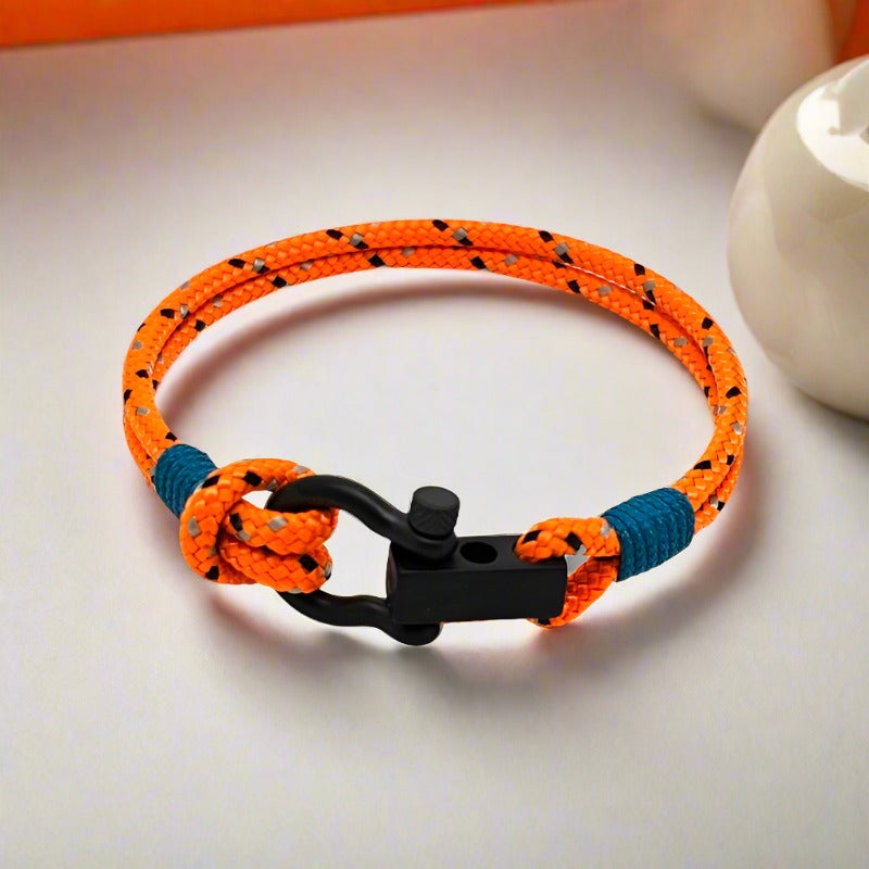 ROYAL mini shackle bracelet orange mix teal