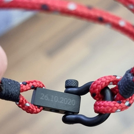 ROYAL mini shackle bracelet red mix black