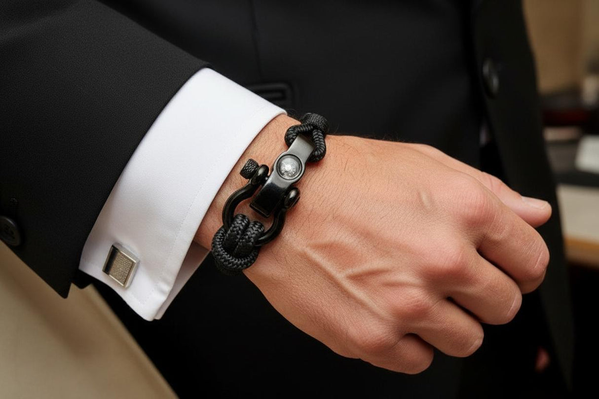 SEAMAN Compass Bracelet Black