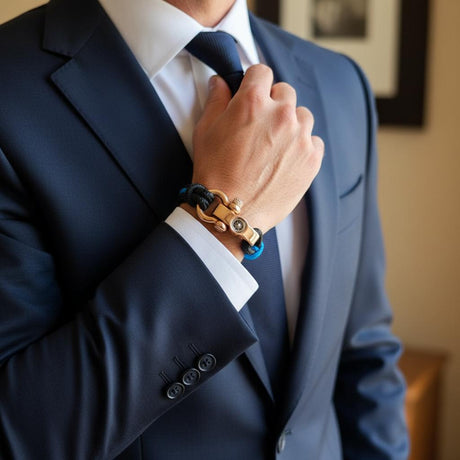 SEAMAN Kompass-Armband Schwarz Blau