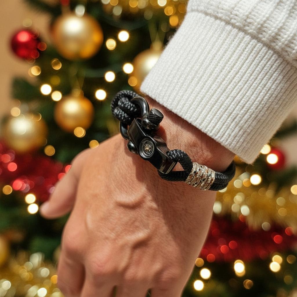 SEAMAN Compass Bracelet Black Camo