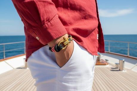 SEAMAN Compass Bracelet Black Croatian Mix