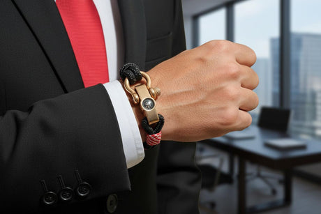 SEAMAN Kompass-Armband, schwarzer kroatischer Mix