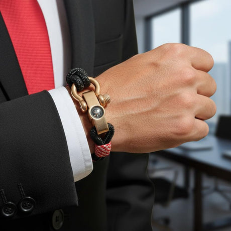 SEAMAN Kompass-Armband, schwarzer kroatischer Mix