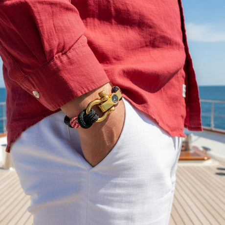 SEAMAN Kompass-Armband, schwarzer kroatischer Mix