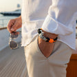SEAMAN Compass Bracelet Black Orange