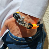 SEAMAN Compass Bracelet Black Orange