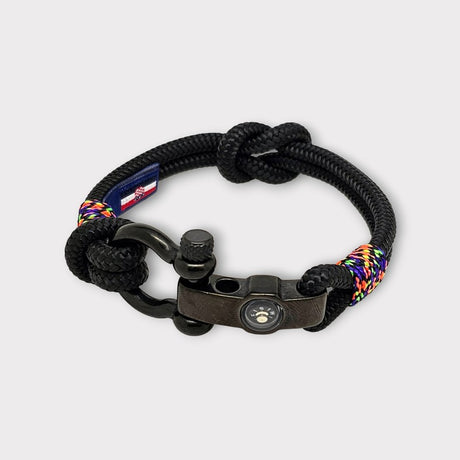 SEAMAN Compass Bracelet Black Rainbow