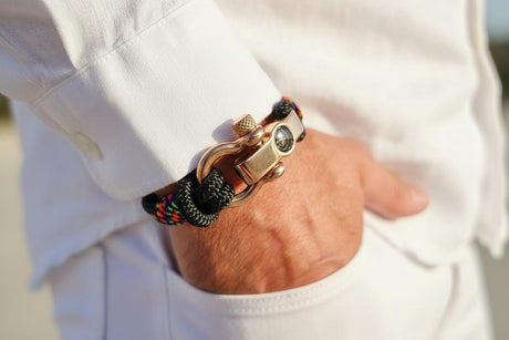 SEAMAN Compass Bracelet Black Rainbow