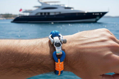 SEAMAN Compass Bracelet Blue Orange
