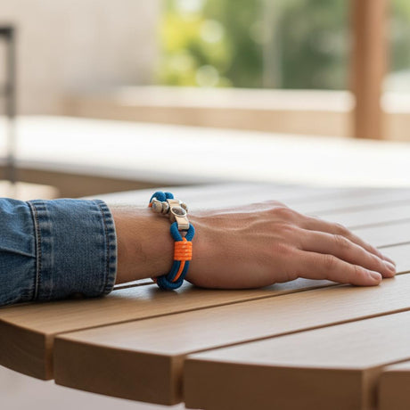 SEAMAN Compass Bracelet Blue Orange