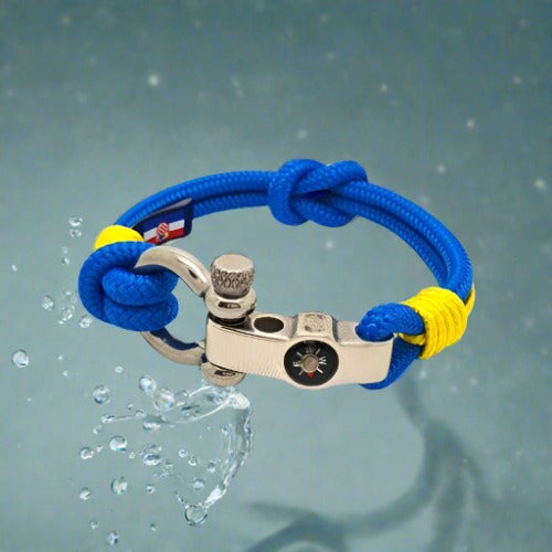 SEAMAN Compass Bracelet Blue Yellow