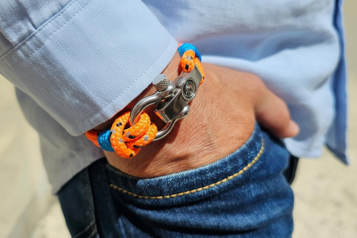 SEAMAN Compass Bracelet Orange Mix