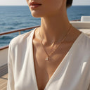 Steel necklace with OCEAN MINI sailing yacht pendant