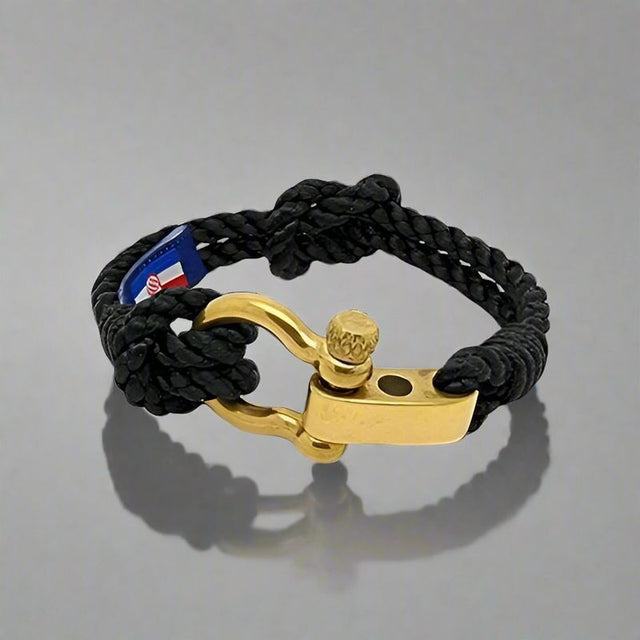 WAVES 4mm Nautical Clasp Bracelet Black