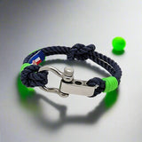 WAVES 4mm Nautical Clasp Bracelet Navy Blue Green