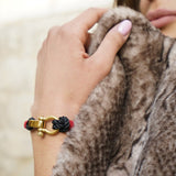 WAVES 4mm Nautical Clasp Bracelet Navy Blue Red