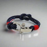 WAVES 4mm Nautical Clasp Bracelet Navy Blue Red