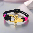 WAVES Soft Rope Bracelet Black Neon Pink