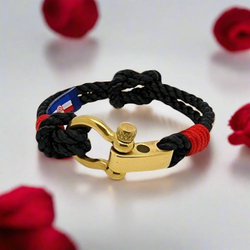 WAVES Soft Rope Bracelet Black Red