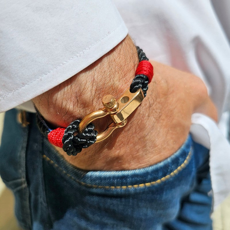 WAVES Soft Rope Bracelet Black Red