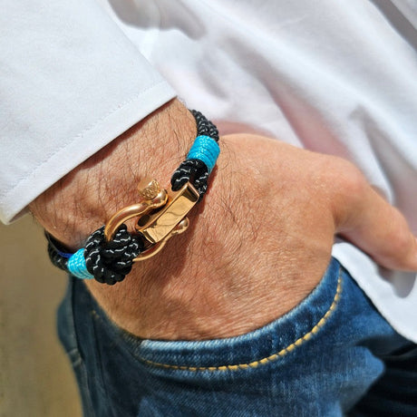 WAVES Soft Rope Bracelet Black Turquoise