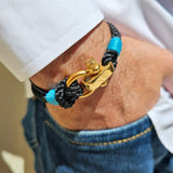 WAVES Soft Rope Bracelet Black Turquoise